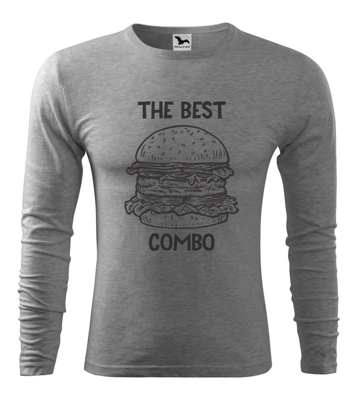 The best combo - Hamburger - Hosszú ujjú férfi póló sötétszürke