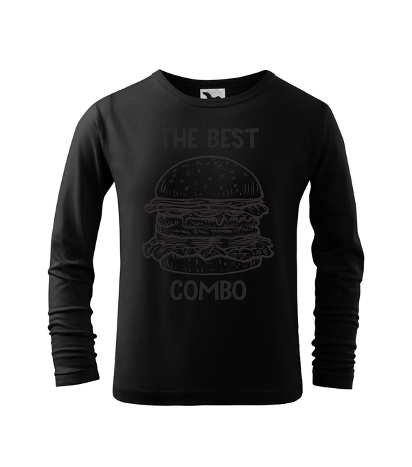 The best combo - Hamburger - Hosszú ujjú gyerek póló fekete
