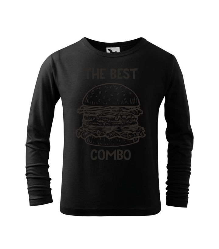 The best combo - Hamburger - Hosszú ujjú gyerek póló fekete