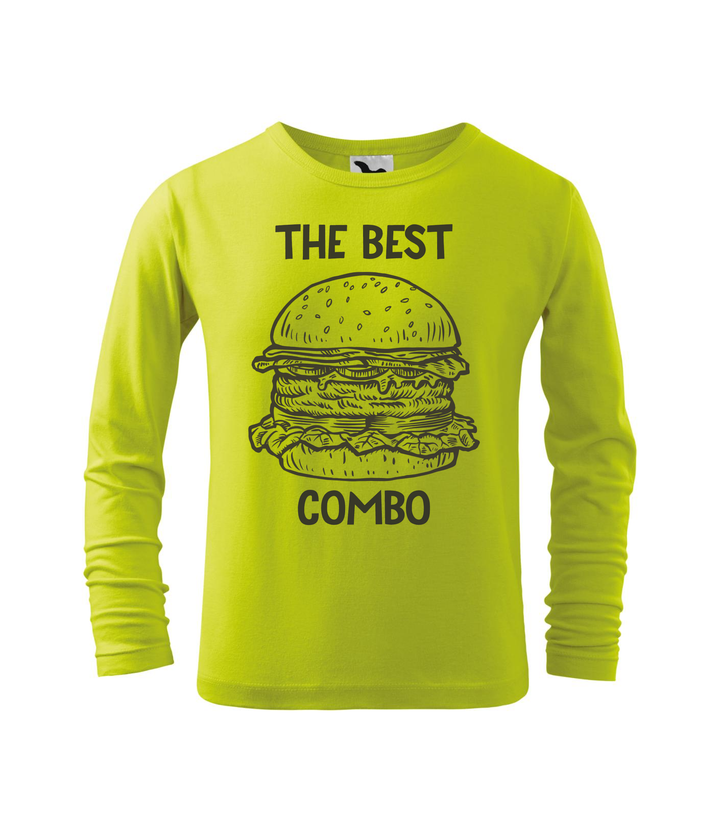 The best combo - Hamburger - Hosszú ujjú gyerek póló lime