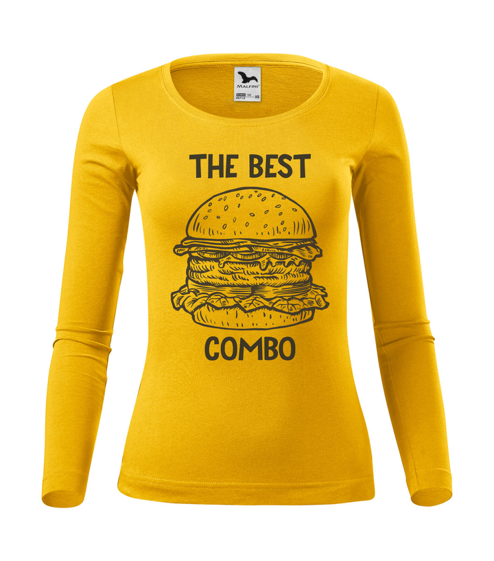 The best combo - Hamburger - Hosszú ujjú női póló sárga