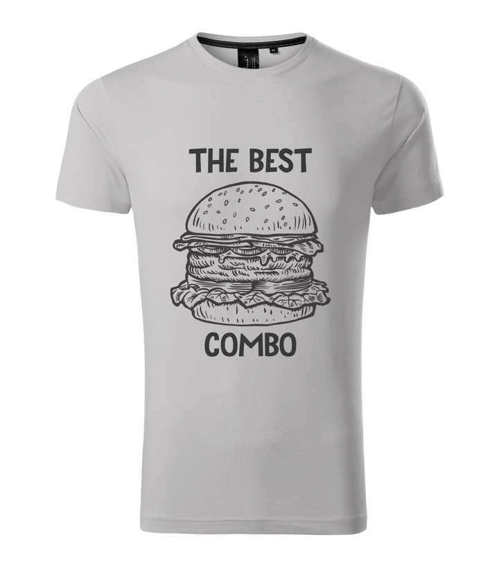 The best combo - Hamburger - Prémium férfi póló ezüstszürke