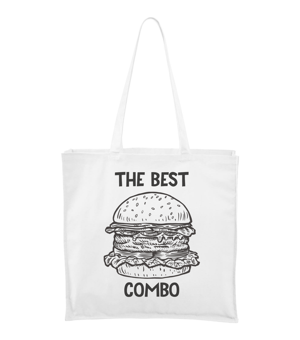The best combo - Hamburger - Vászontáska (43 x 43 cm) fehér