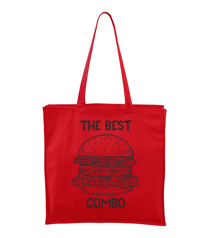 The best combo - Hamburger - Vászontáska (43 x 43 cm) piros