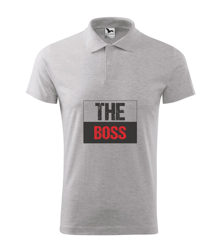 The boss - Galléros férfi póló világosszürke