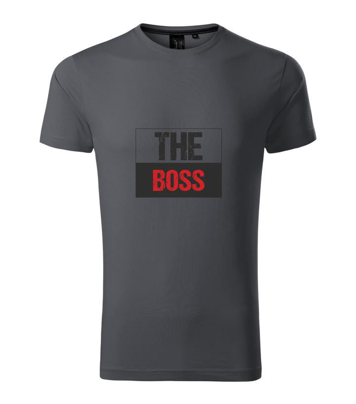 The boss - Prémium férfi póló világos anthracite