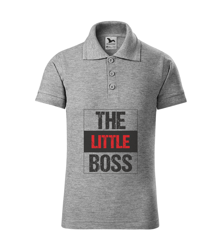The little boss - Galléros gyerek póló sötétszürke