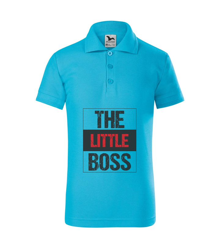 The little boss - Galléros gyerek póló türkiz