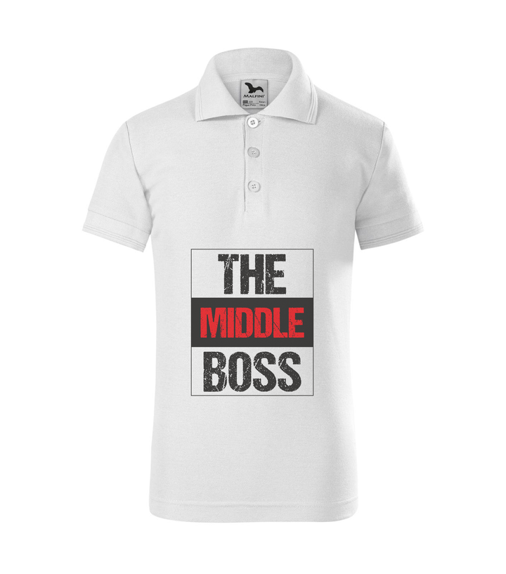 The middle boss - Galléros gyerek póló fehér