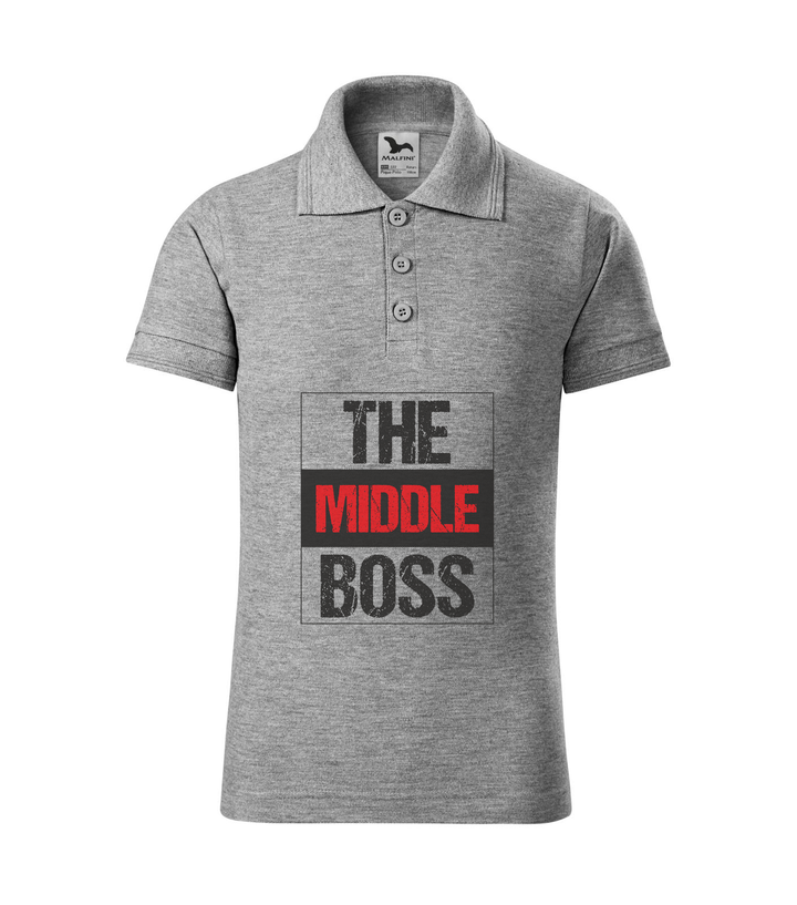 The middle boss - Galléros gyerek póló sötétszürke