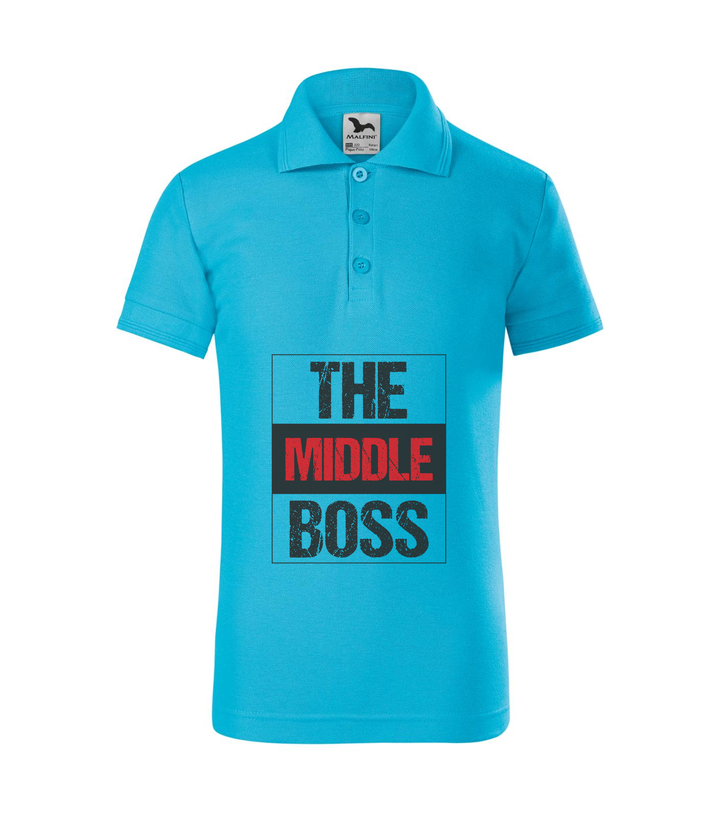 The middle boss - Galléros gyerek póló türkiz