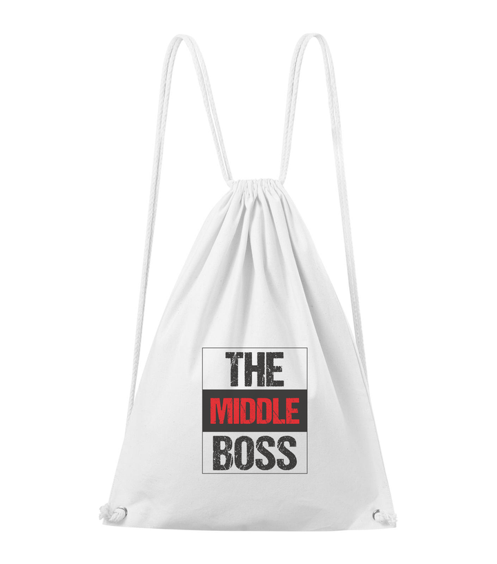 The middle boss - Pamut hátizsák fehér