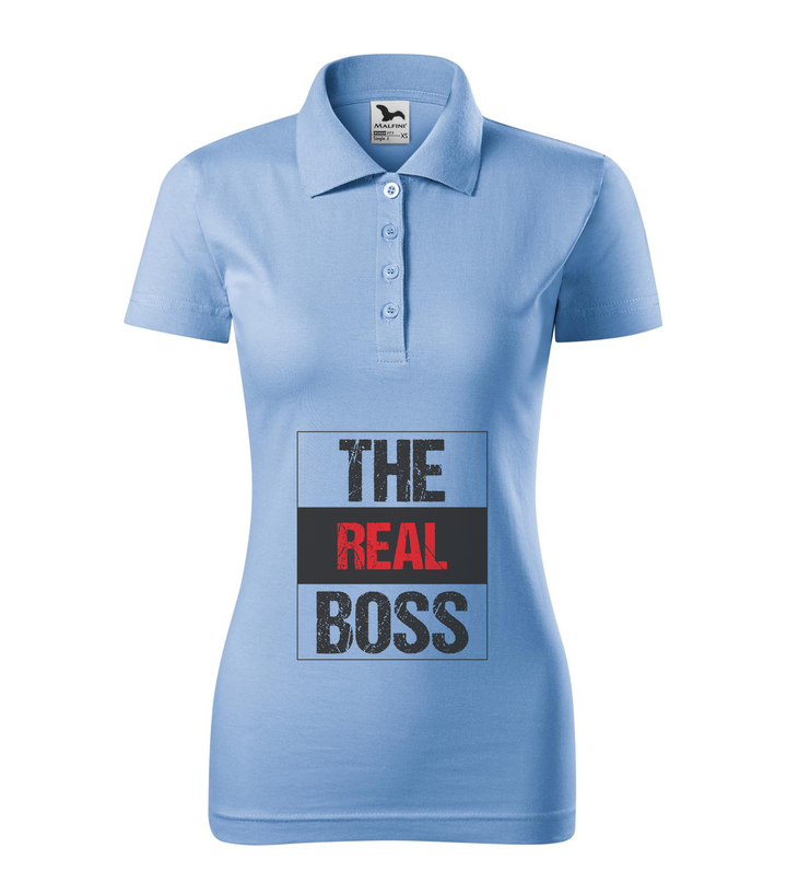 The real boss - Galléros női póló égszínkék