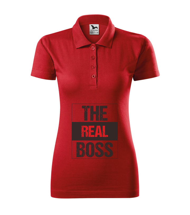 The real boss - Galléros női póló piros