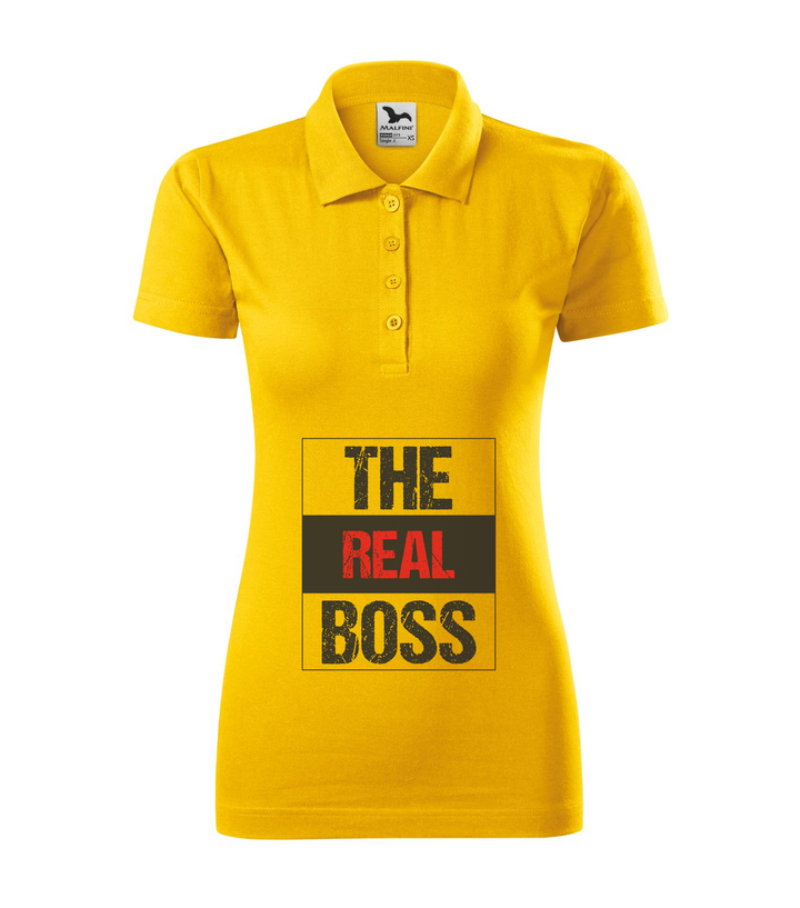 The real boss - Galléros női póló sárga