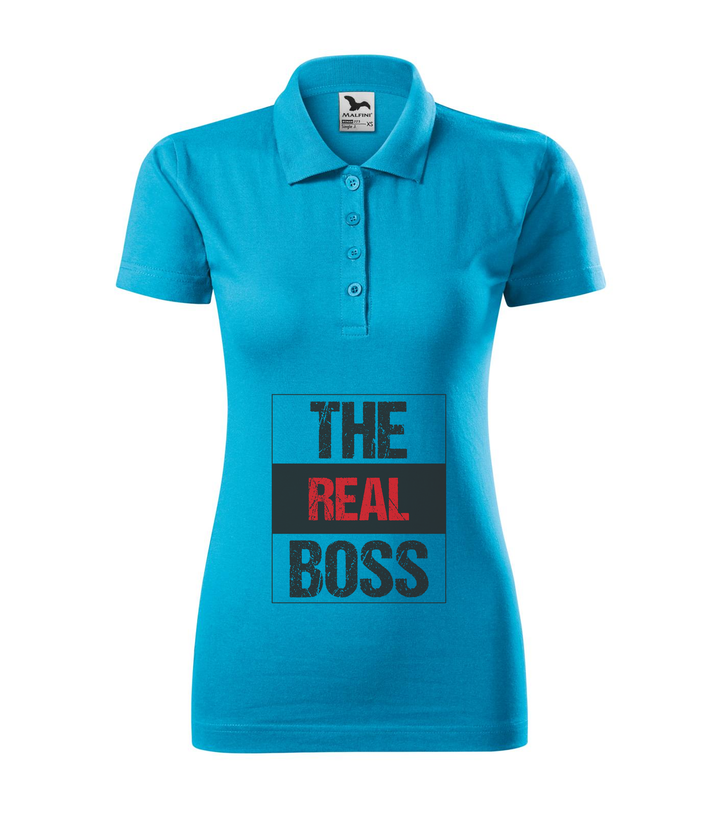 The real boss - Galléros női póló türkiz