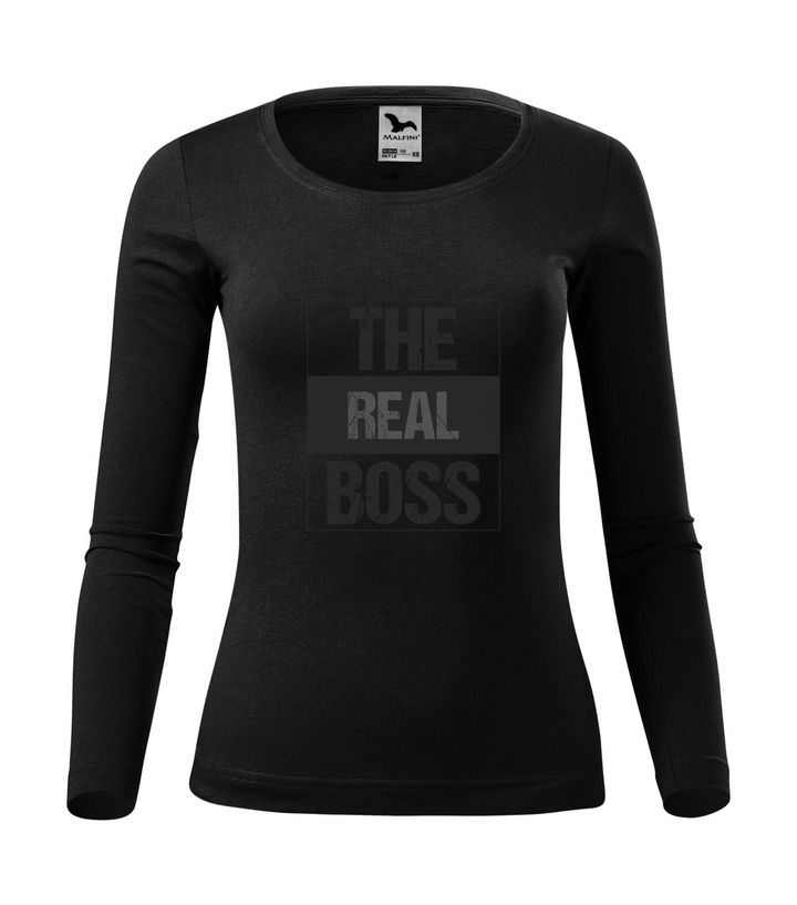The real boss - Hosszú ujjú női póló fekete