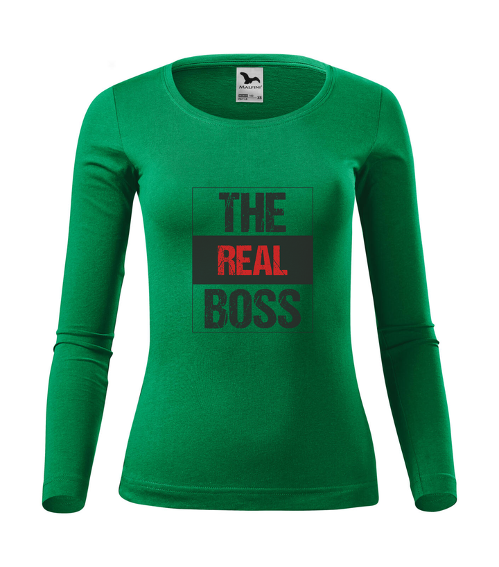 The real boss - Hosszú ujjú női póló fűzöld