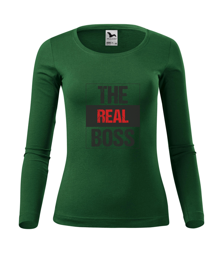 The real boss - Hosszú ujjú női póló üvegzöld