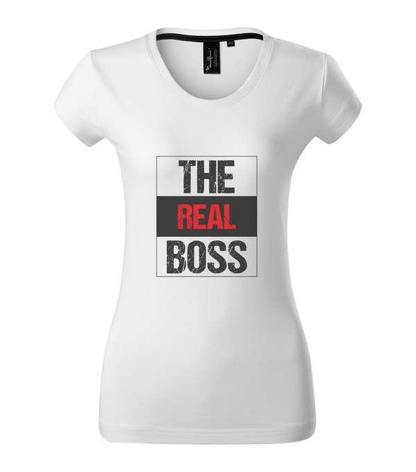 The real boss - Prémium női póló fehér