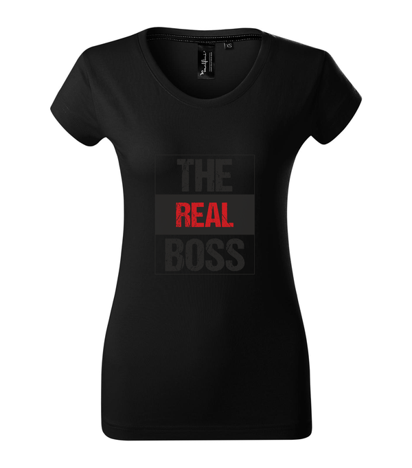 The real boss - Prémium női póló fekete