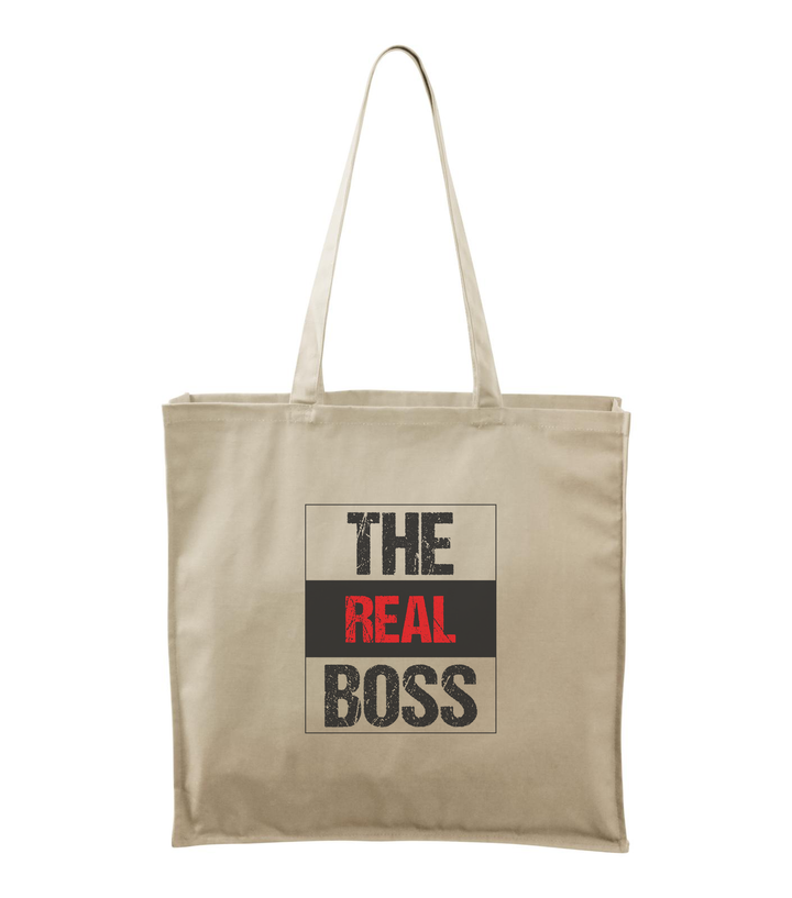 The real boss - Vászontáska (43 x 43 cm) natúr