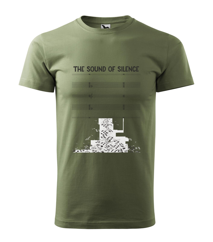 The sound of silence - Férfi póló khaki