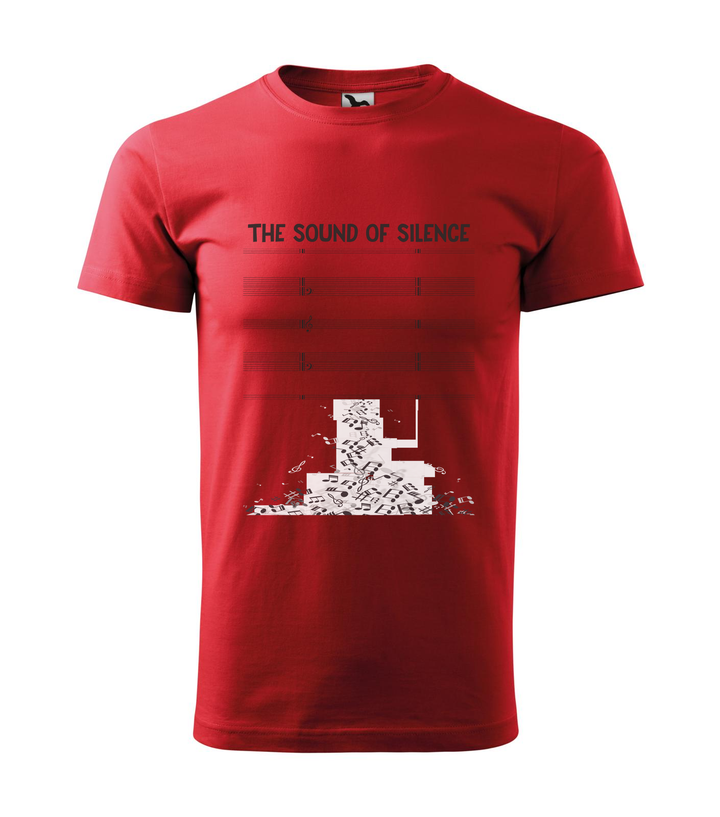 The sound of silence - Férfi póló piros