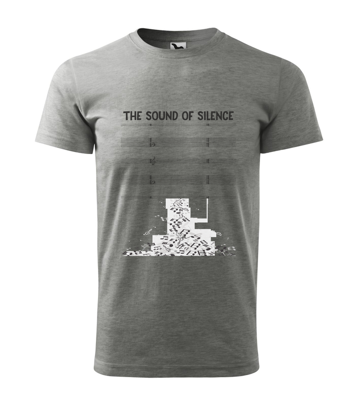 The sound of silence - Férfi póló sötétszürke