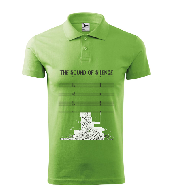 The sound of silence - Galléros férfi póló borsózöld