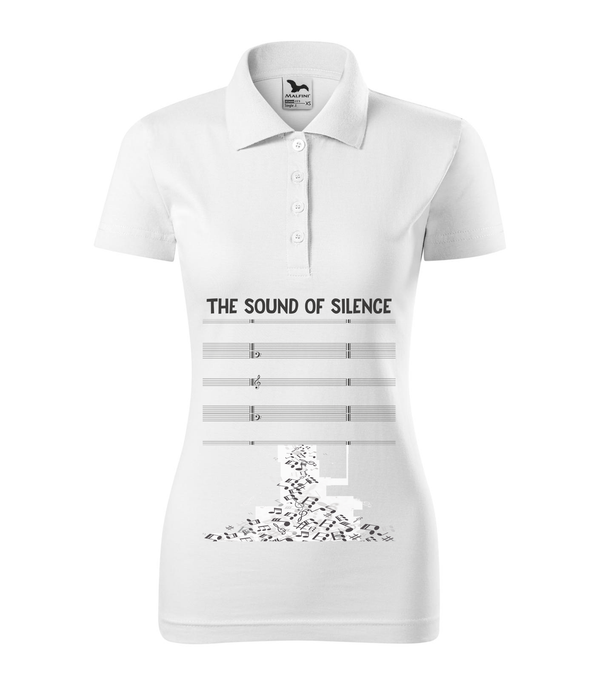 The sound of silence - Galléros női póló fehér
