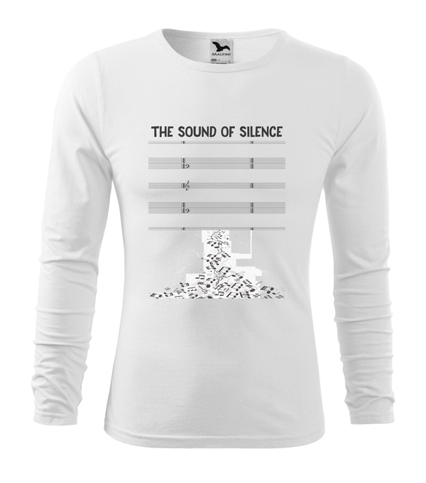The sound of silence - Hosszú ujjú férfi póló fehér