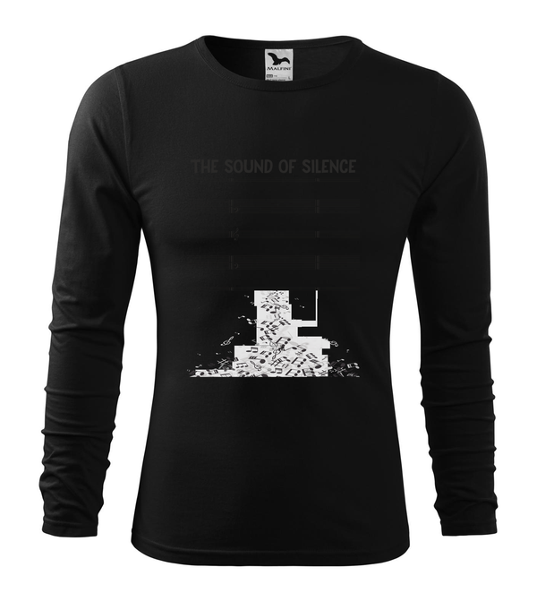 The sound of silence - Hosszú ujjú férfi póló fekete