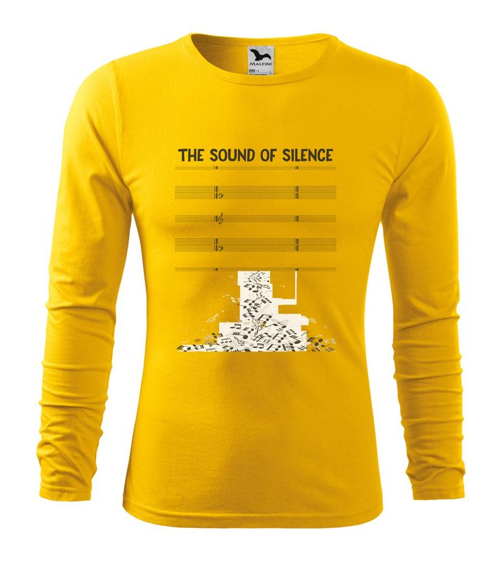 The sound of silence - Hosszú ujjú férfi póló sárga