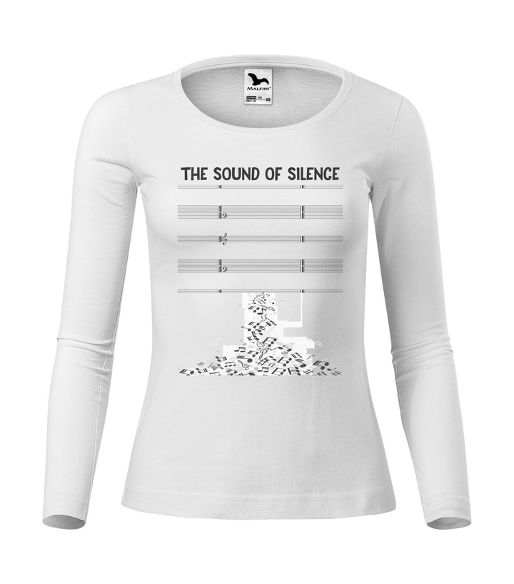 The sound of silence - Hosszú ujjú női póló fehér