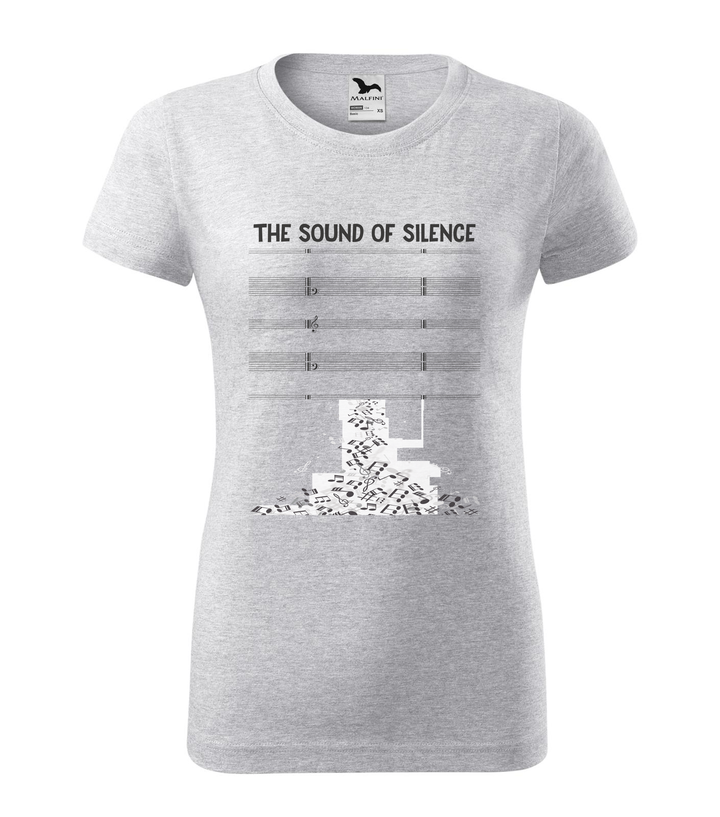 The sound of silence - Női póló világosszürke