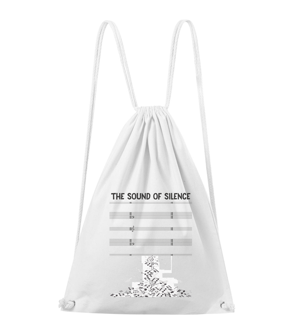 The sound of silence - Pamut hátizsák fehér