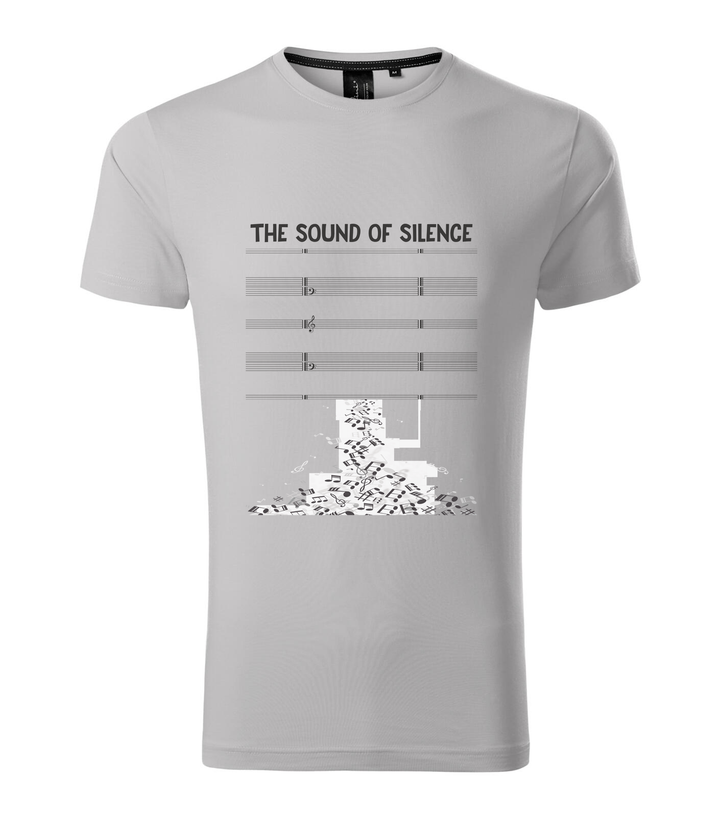 The sound of silence - Prémium férfi póló ezüstszürke