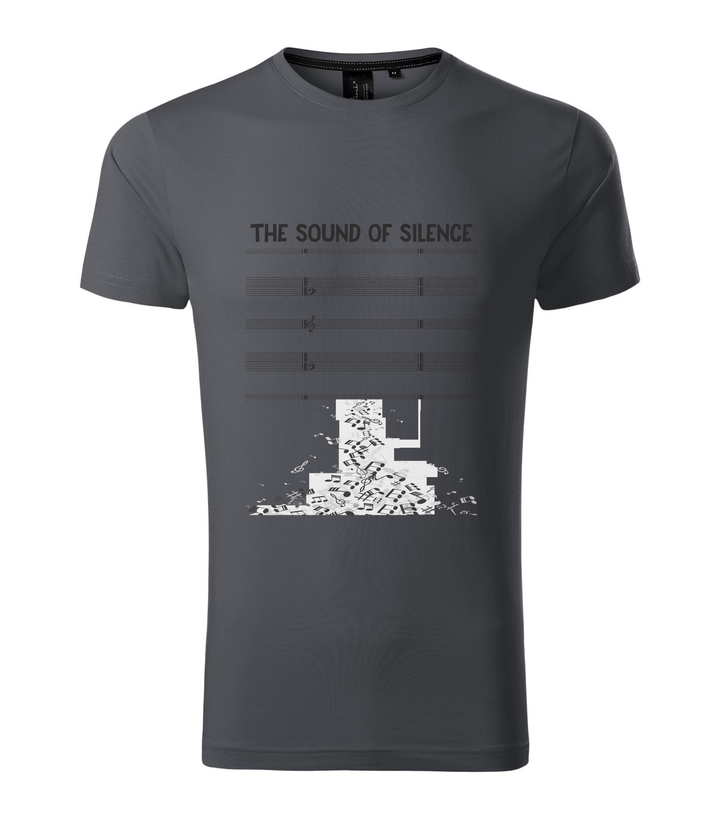 The sound of silence - Prémium férfi póló világos anthracite