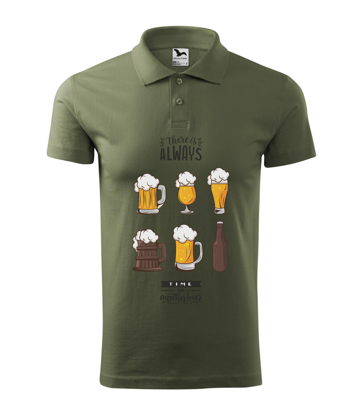 There is always time for another beer - Galléros férfi póló khaki