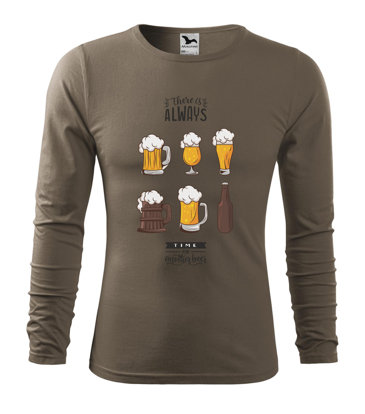 There is always time for another beer - Hosszú ujjú férfi póló army