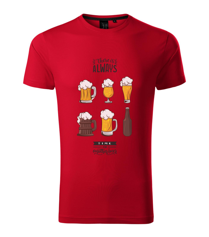 There is always time for another beer - Prémium férfi póló F1 piros