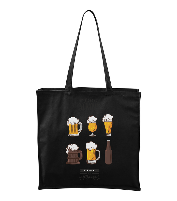 There is always time for another beer - Vászontáska (43 x 43 cm) fekete