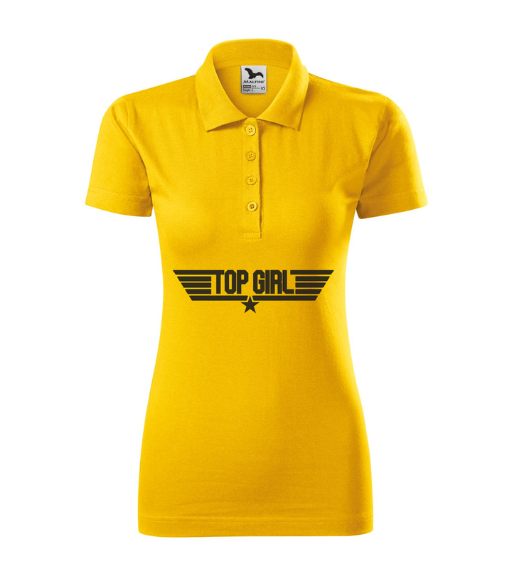 Top girl - Galléros női póló sárga
