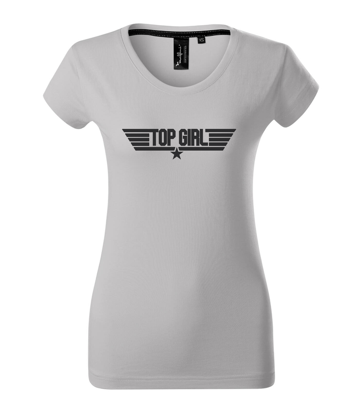 Top girl - Prémium női póló ezüstszürke