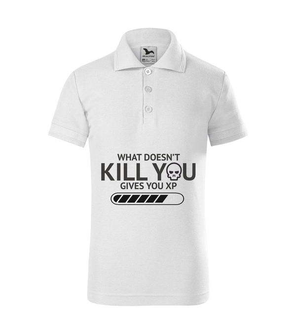 What doesn't kill you gives you xp - Galléros gyerek póló fehér