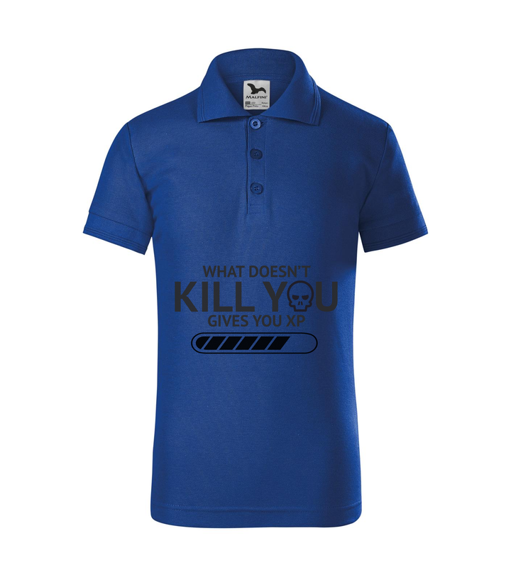 What doesn't kill you gives you xp - Galléros gyerek póló királykék