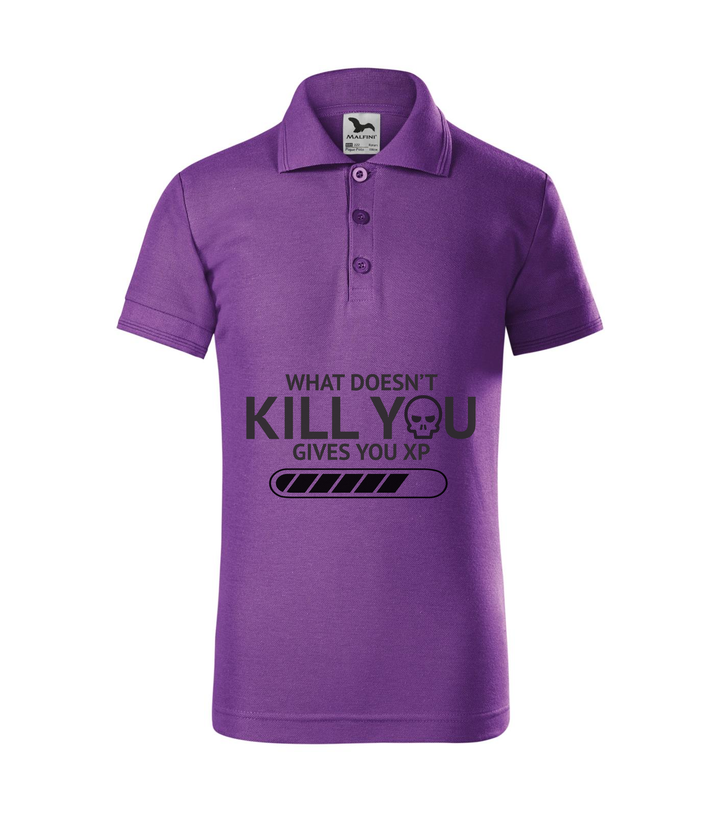 What doesn't kill you gives you xp - Galléros gyerek póló lila