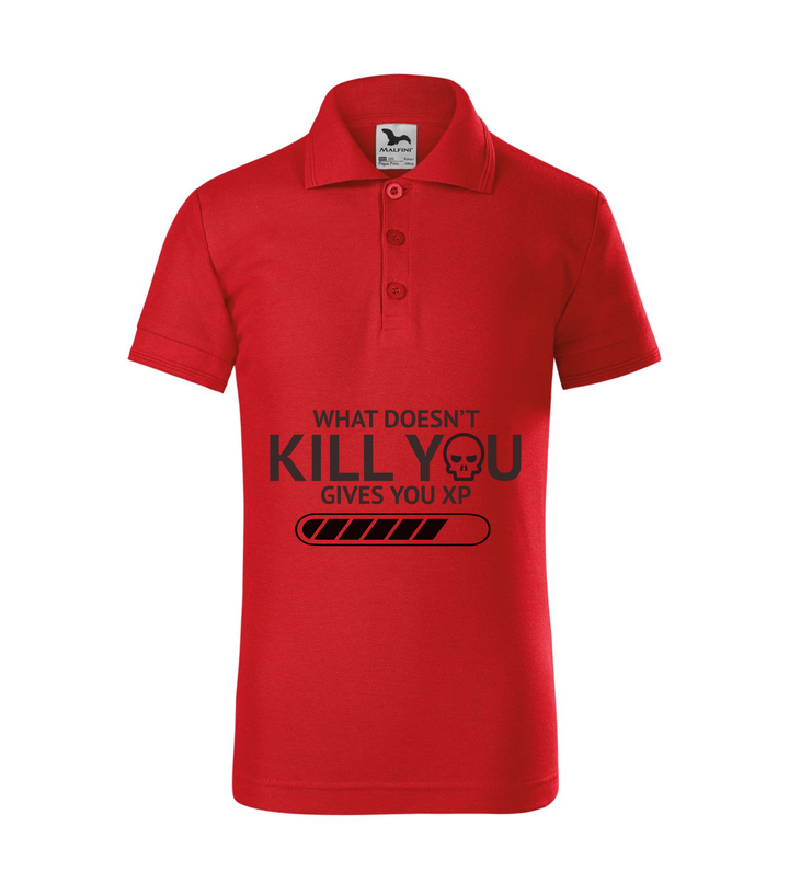 What doesn't kill you gives you xp - Galléros gyerek póló piros