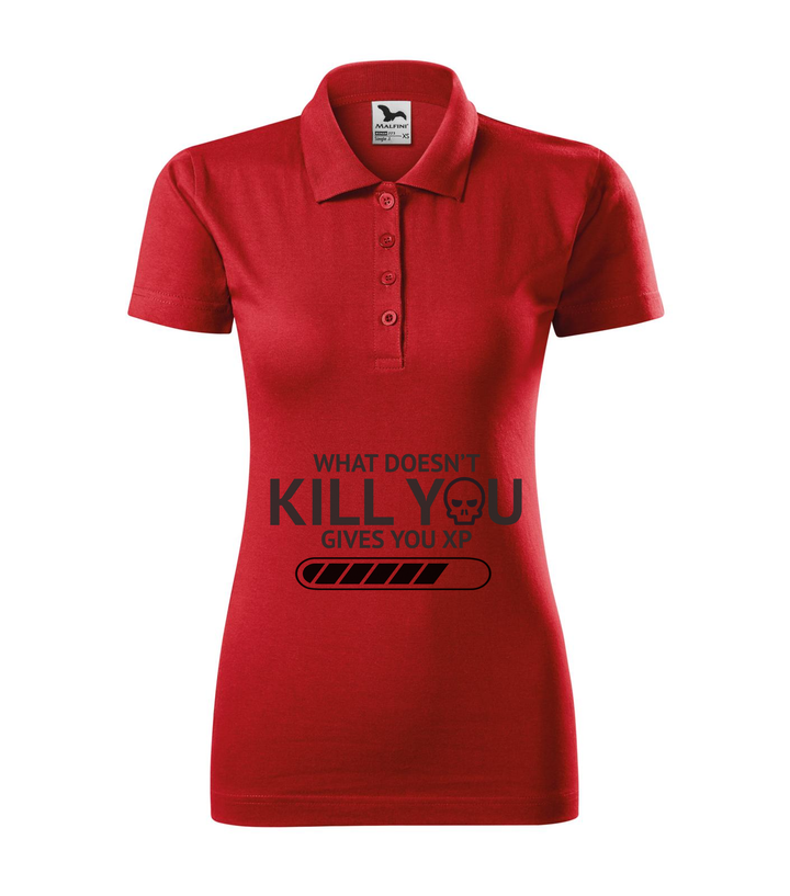 What doesn't kill you gives you xp - Galléros női póló piros